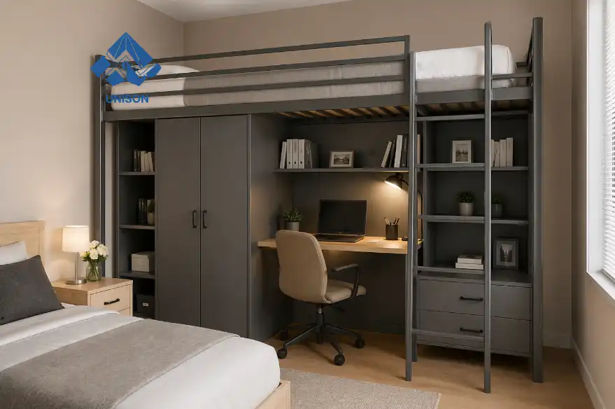 Loft bed with shelves vs regular desk setup?